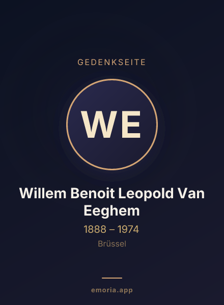 Gedenkportrait von Willem Benoit Leopold Van Eeghem