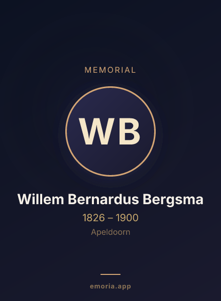 Memorial portrait of Willem Bernardus Bergsma