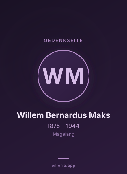 Gedenkportrait von Willem Bernardus Maks