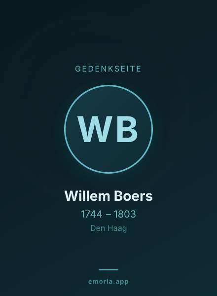 Gedenkportrait von Willem Boers