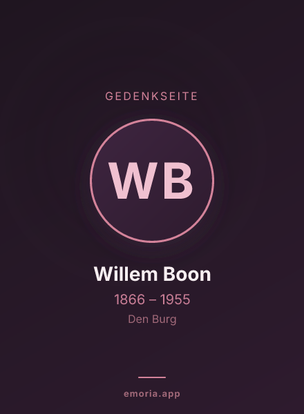 Gedenkportrait von Willem Boon