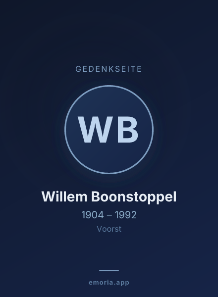Gedenkportrait von Willem Boonstoppel