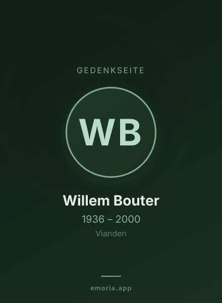 Gedenkportrait von Willem Bouter