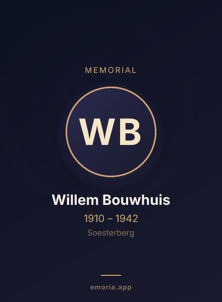 Memorial portrait of Willem Bouwhuis