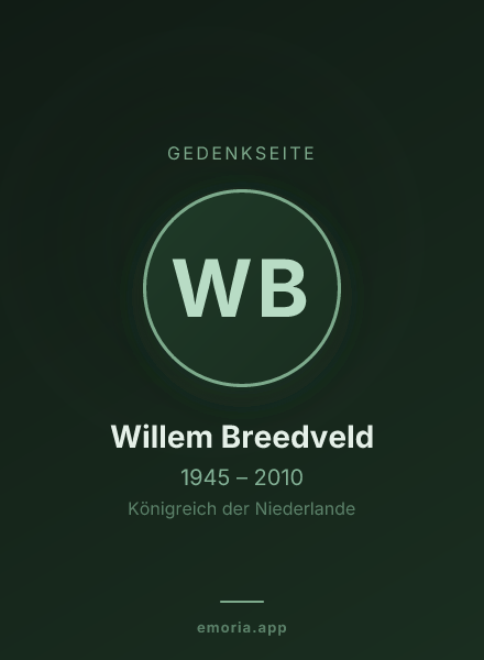 Gedenkportrait von Willem Breedveld