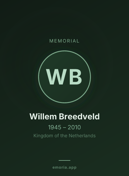 Memorial portrait of Willem Breedveld