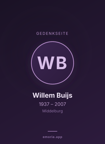 Gedenkportrait von Willem Buijs
