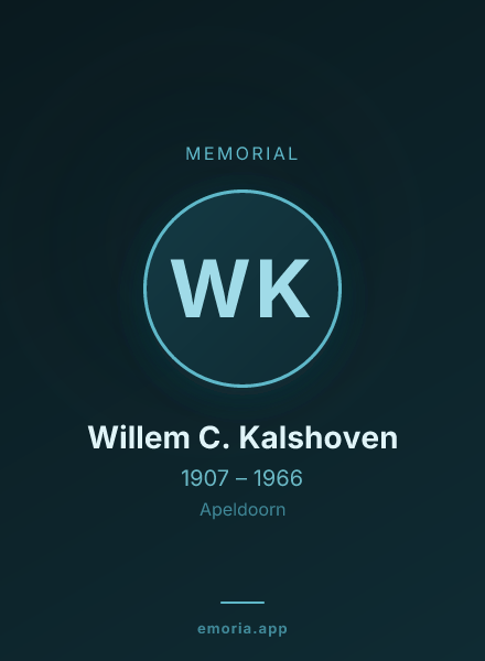 Memorial portrait of Willem C. Kalshoven