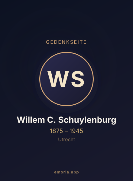 Gedenkportrait von Willem C. Schuylenburg