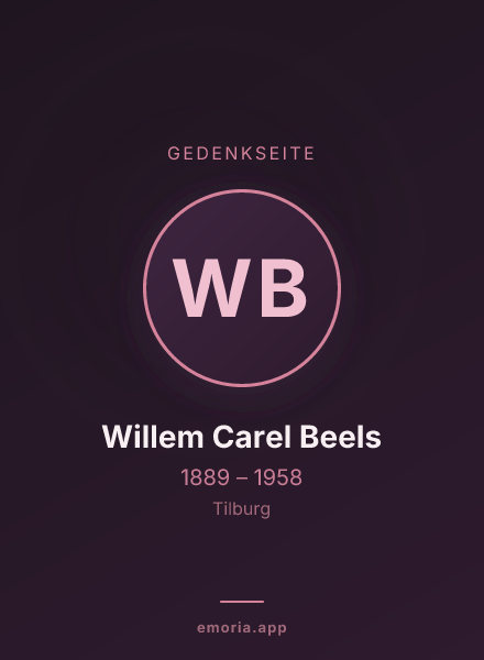 Gedenkportrait von Willem Carel Beels