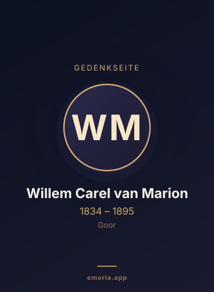 Gedenkportrait von Willem Carel van Marion