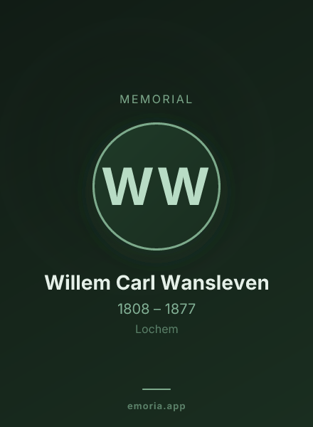 Memorial portrait of Willem Carl Wansleven