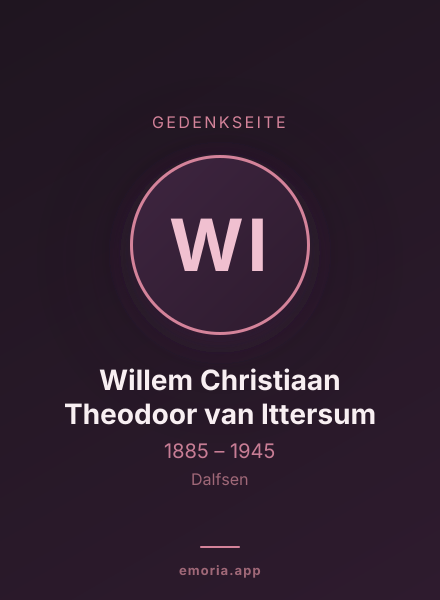 Gedenkportrait von Willem Christiaan Theodoor van Ittersum