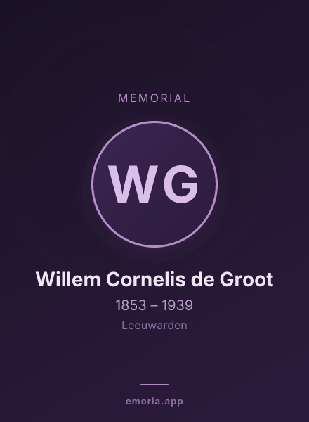 Memorial portrait of Willem Cornelis de Groot
