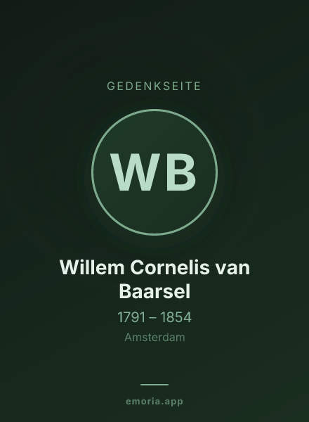 Gedenkportrait von Willem Cornelis van Baarsel