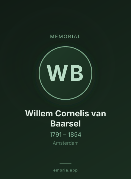 Memorial portrait of Willem Cornelis van Baarsel