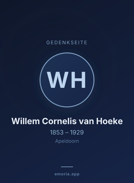 Gedenkportrait von Willem Cornelis van Hoeke