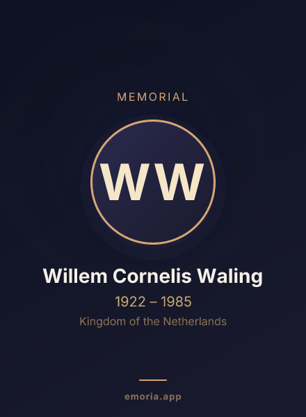 Memorial portrait of Willem Cornelis Waling