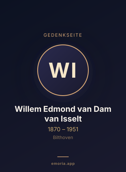 Gedenkportrait von Willem Edmond van Dam van Isselt