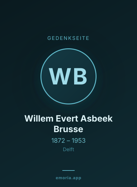 Gedenkportrait von Willem Evert Asbeek Brusse
