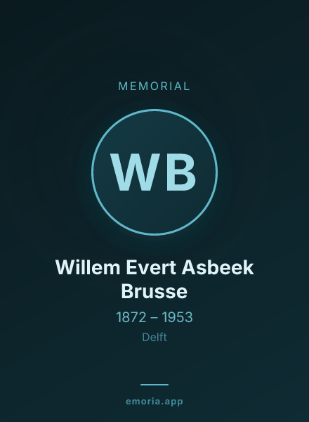 Memorial portrait of Willem Evert Asbeek Brusse