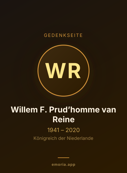 Gedenkportrait von Willem F. Prud’homme van Reine