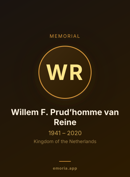 Memorial portrait of Willem F. Prud’homme van Reine