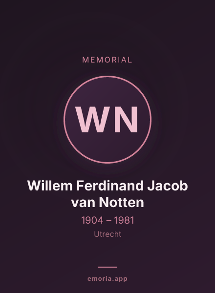 Memorial portrait of Willem Ferdinand Jacob van Notten