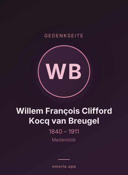 Gedenkportrait von Willem François Clifford Kocq van Breugel