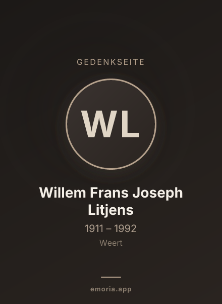 Gedenkportrait von Willem Frans Joseph Litjens