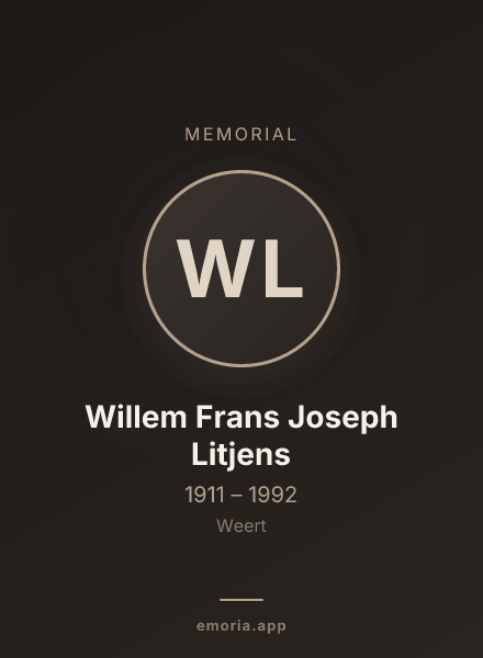 Memorial portrait of Willem Frans Joseph Litjens
