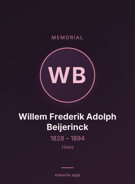 Memorial portrait of Willem Frederik Adolph Beijerinck