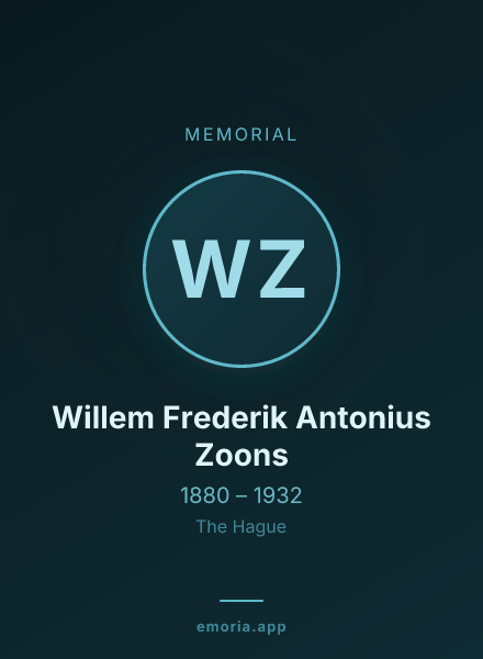 Memorial portrait of Willem Frederik Antonius Zoons