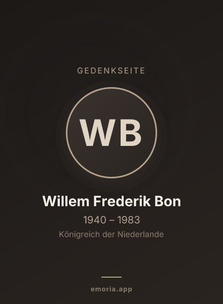 Gedenkportrait von Willem Frederik Bon