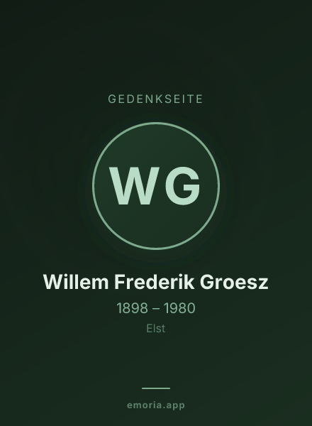Gedenkportrait von Willem Frederik Groesz