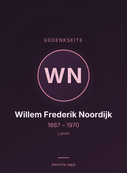 Gedenkportrait von Willem Frederik Noordijk
