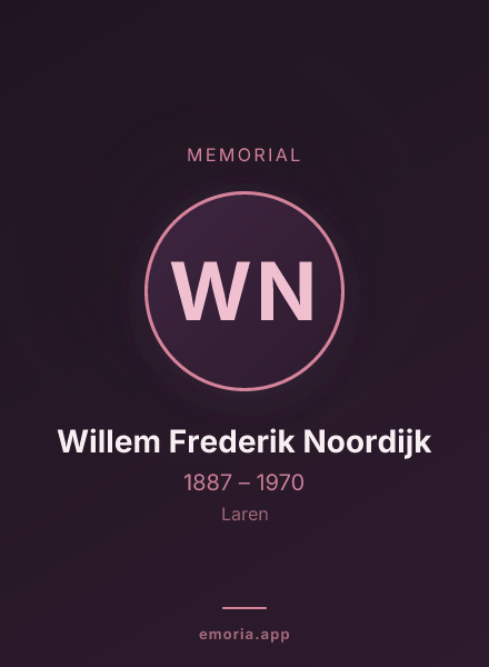 Memorial portrait of Willem Frederik Noordijk