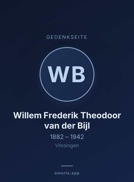 Gedenkportrait von Willem Frederik Theodoor van der Bijl