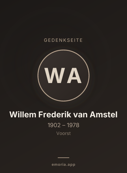 Gedenkportrait von Willem Frederik van Amstel