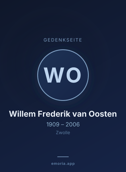 Gedenkportrait von Willem Frederik van Oosten