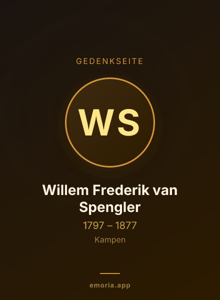 Gedenkportrait von Willem Frederik van Spengler