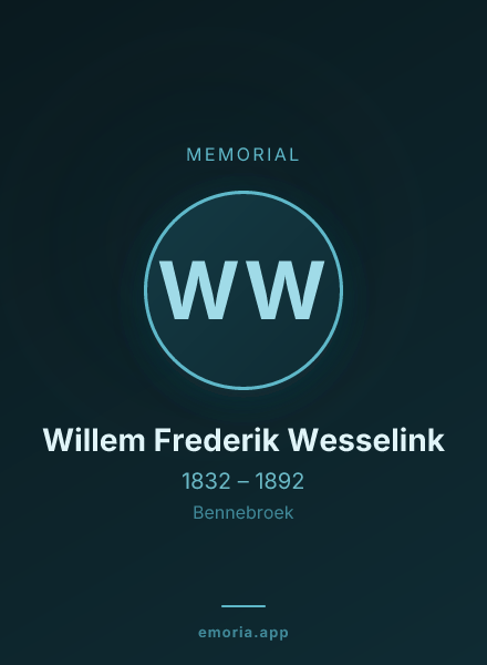 Memorial portrait of Willem Frederik Wesselink