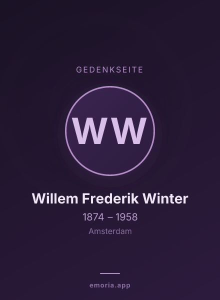 Gedenkportrait von Willem Frederik Winter