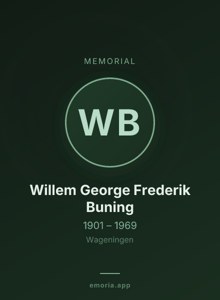 Memorial portrait of Willem George Frederik Buning