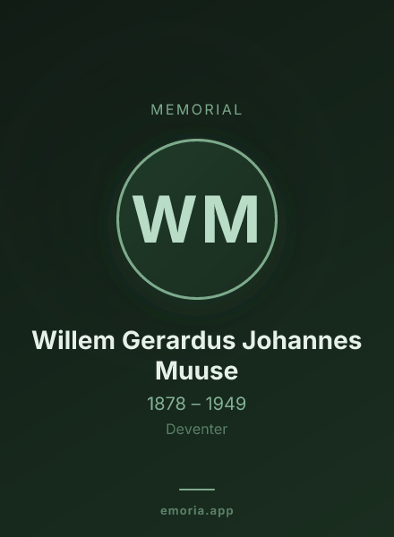Memorial portrait of Willem Gerardus Johannes Muuse