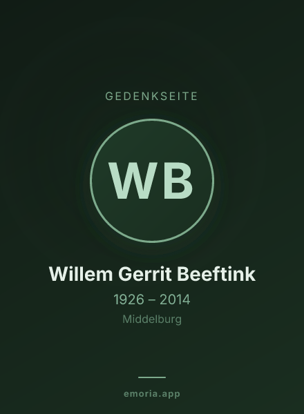 Gedenkportrait von Willem Gerrit Beeftink