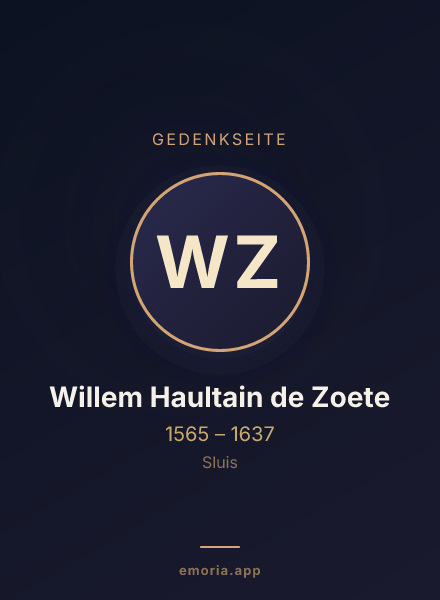 Gedenkportrait von Willem Haultain de Zoete