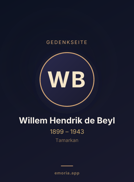 Gedenkportrait von Willem Hendrik de Beyl