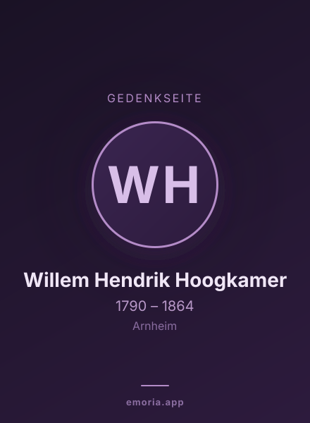 Gedenkportrait von Willem Hendrik Hoogkamer