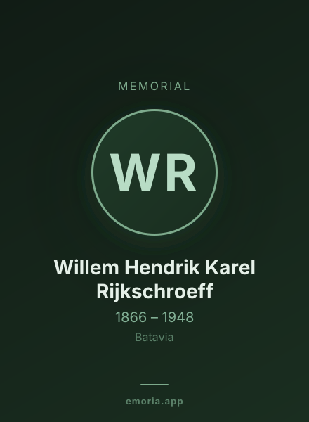 Memorial portrait of Willem Hendrik Karel Rijkschroeff